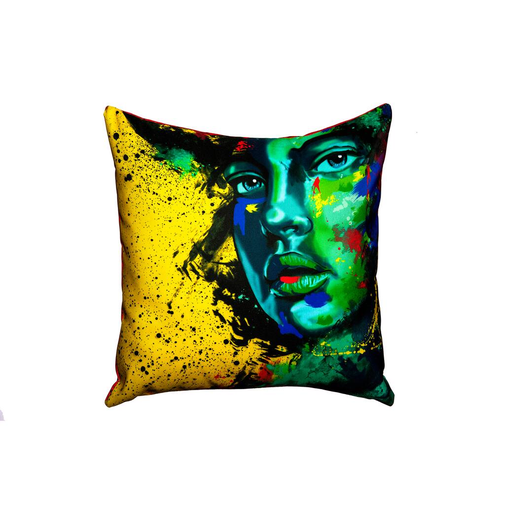Maxwell Dickson Blue Eye Girl Throw Pillow