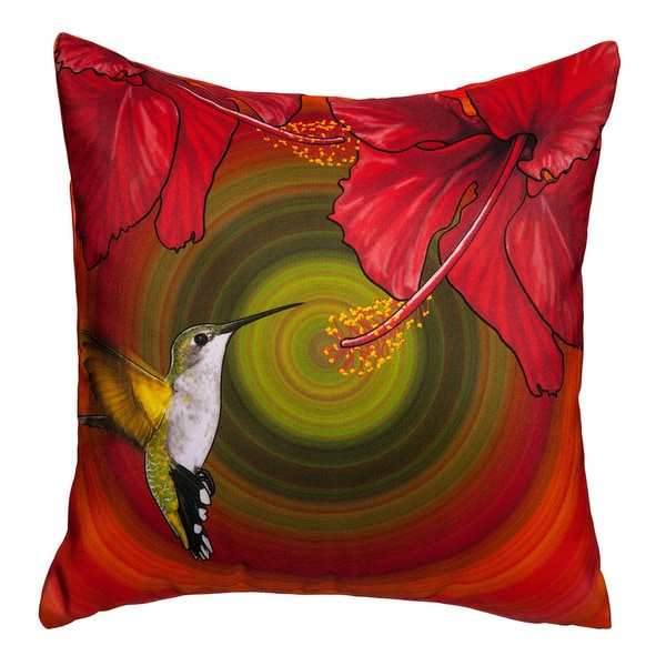 Embroidered Floral 18 inch Throw Pillow