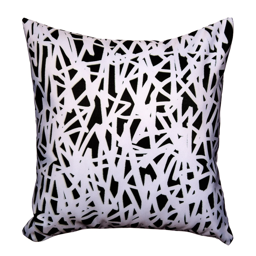 Maxwell Dickson Black and White Maze Throw Pillow