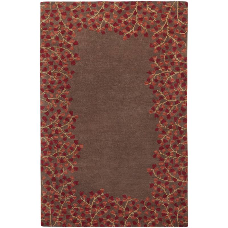 Rome Hand Tufted Floral Border Area Rug