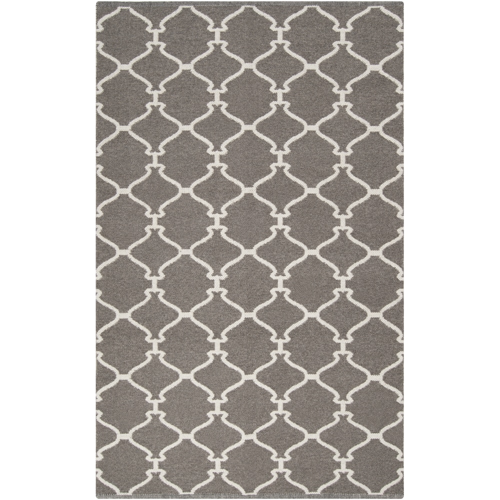 Hand woven Overcast Trellis Grey Brown Wool Rug (33 X 53)