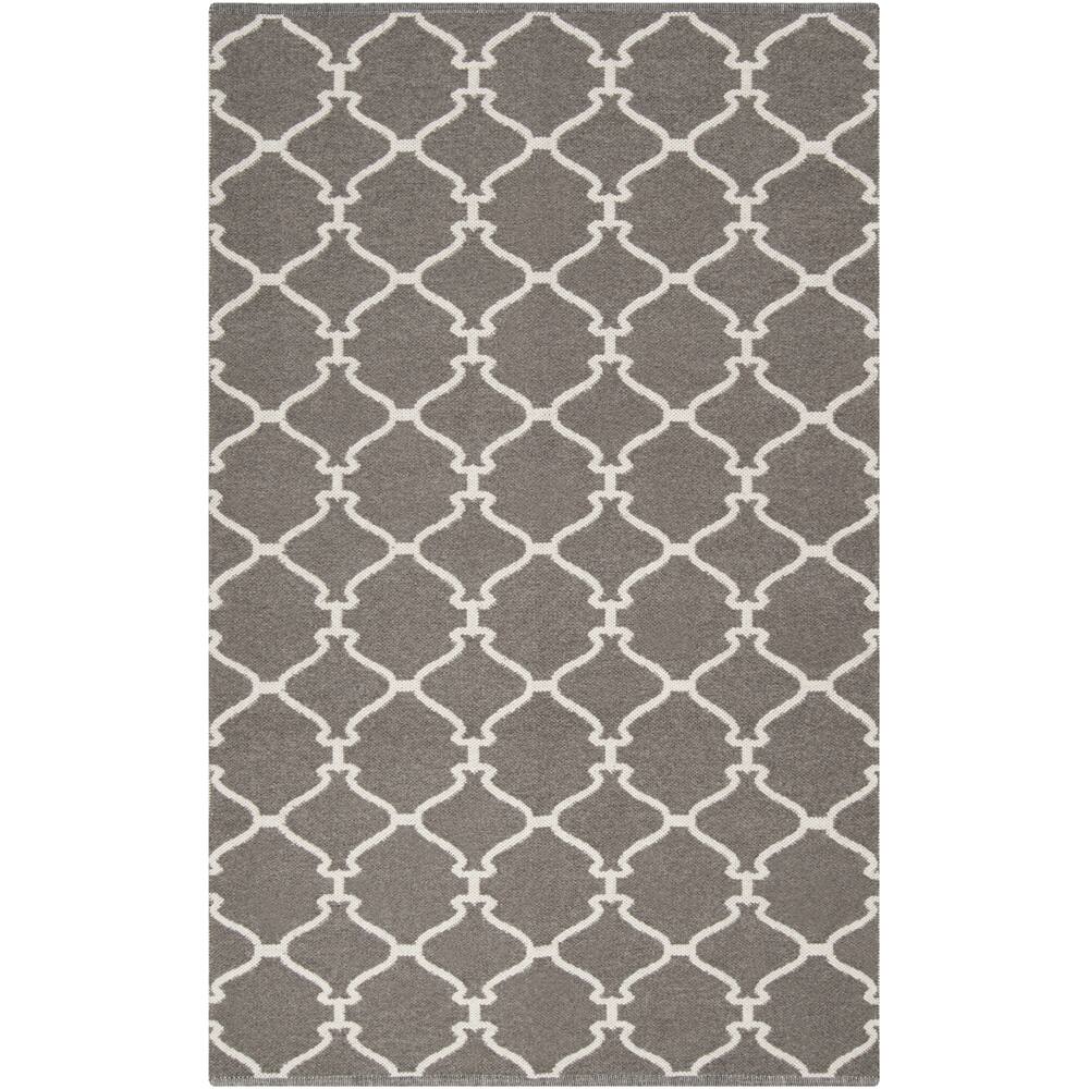 Hand-woven Overcast Trellis Grey Brown Wool Area Rug - 8' x 11'