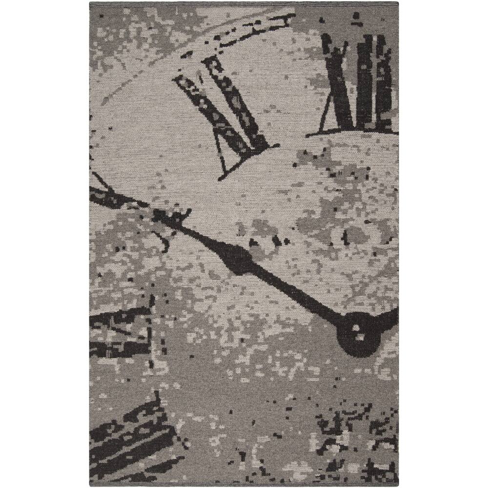 Hand-woven Timewise Grey Wool Area Rug - 5' x 8'