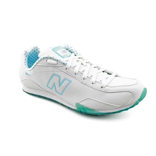 New Balance Women's 'CW442' White/Blue Leather Athletic Shoe   Wide New Balance Athletic