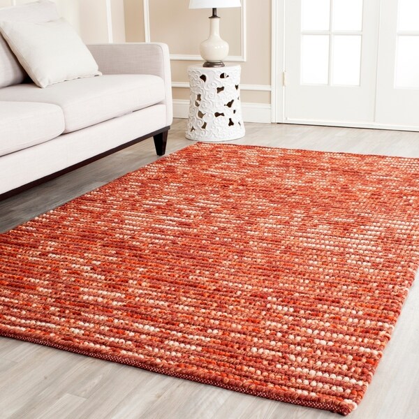 Safavieh Hand-knotted Vegetable Dye Chunky Rust Hemp Rug - 5' x 8'