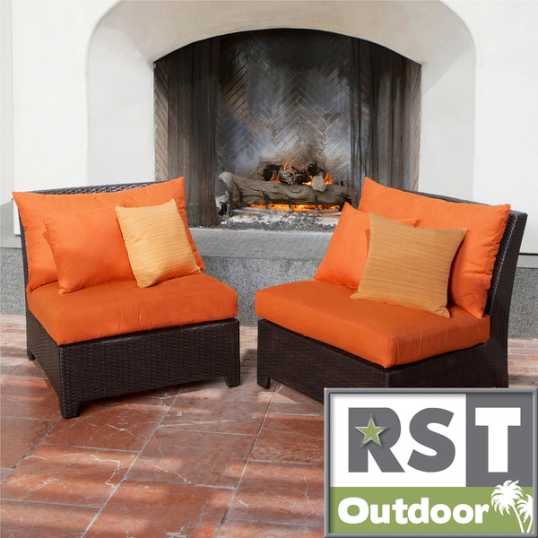 RST Outdoor Tikka Patio Furniture Armless Chairs Set of 2  Free Shipping Today  Overstock 