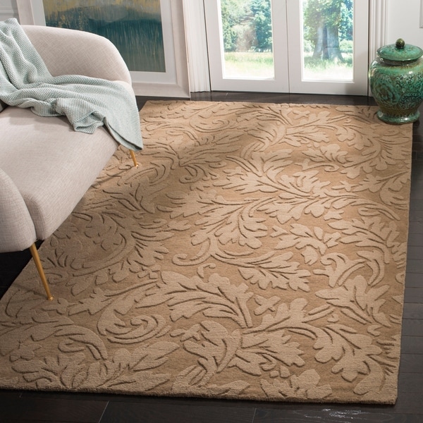 Safavieh Handmade Fern Scrolls Light Brown New Zealand Wool Rug - 8'3 x 11'