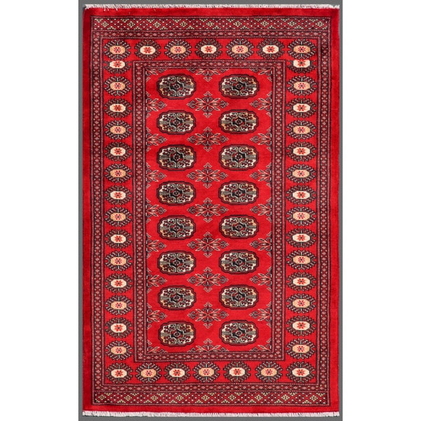 Handmade Bokhara Wool Rug (Pakistan) - 3'2 x 5'