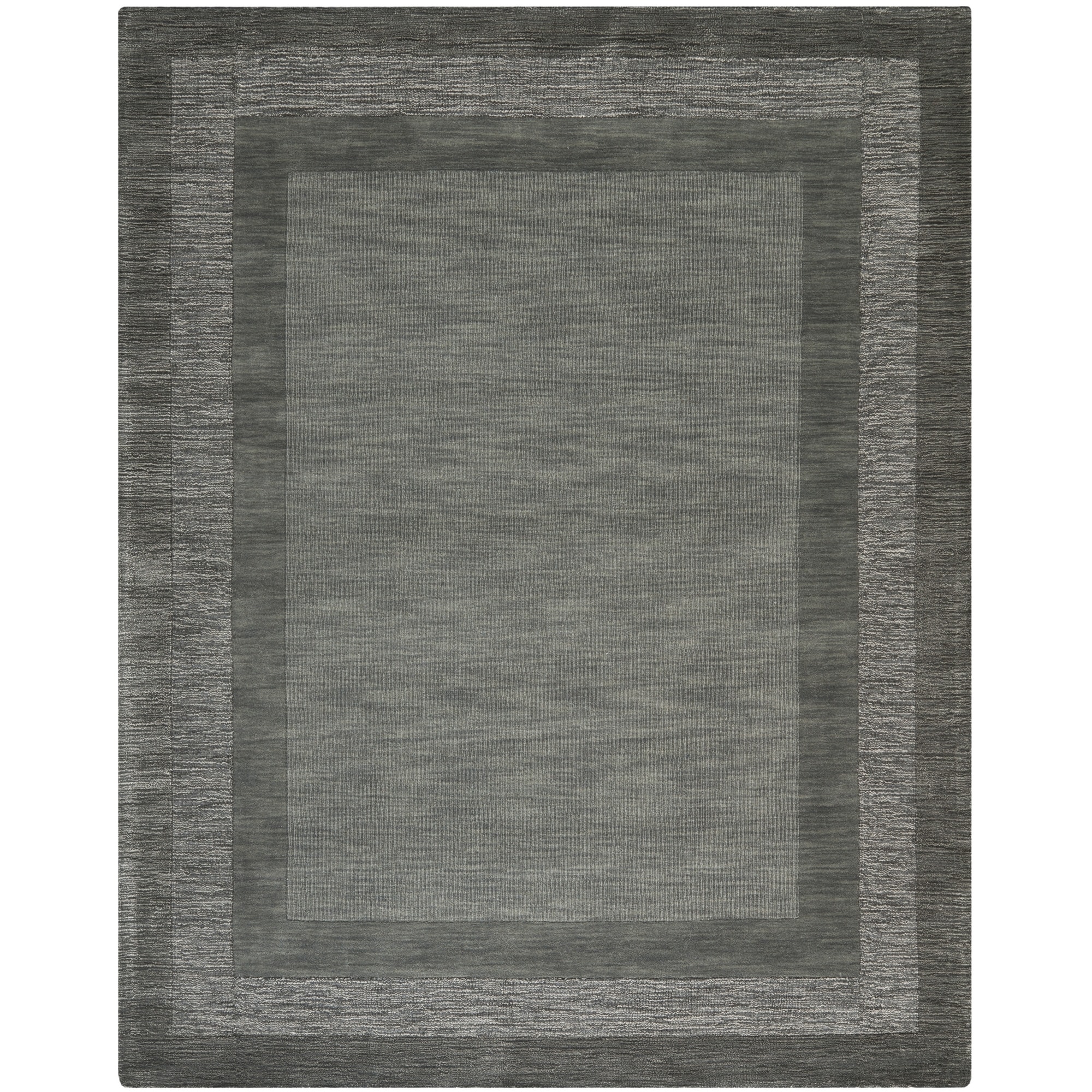 Handmade Impressions Solo Charcoal Grey New Zealand Wool Rug (76 X 96)