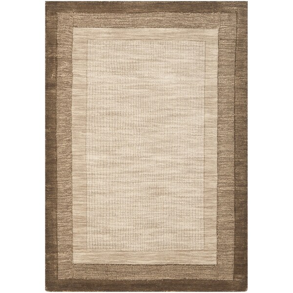 Safavieh Handmade Impressions Modern Beige/ Brown New Zealand Wool Rug - 7'6 x 9'6