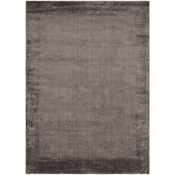 Shop Safavieh Handmade Mirage Modern Border Grey Viscose Rug 9' x 12