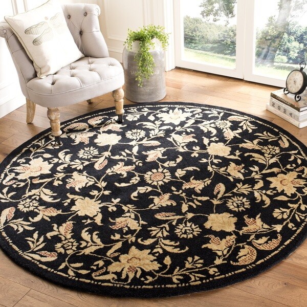 Shop Safavieh Handmade Metro Garden Scrolls Black New Zealand Wool Rug