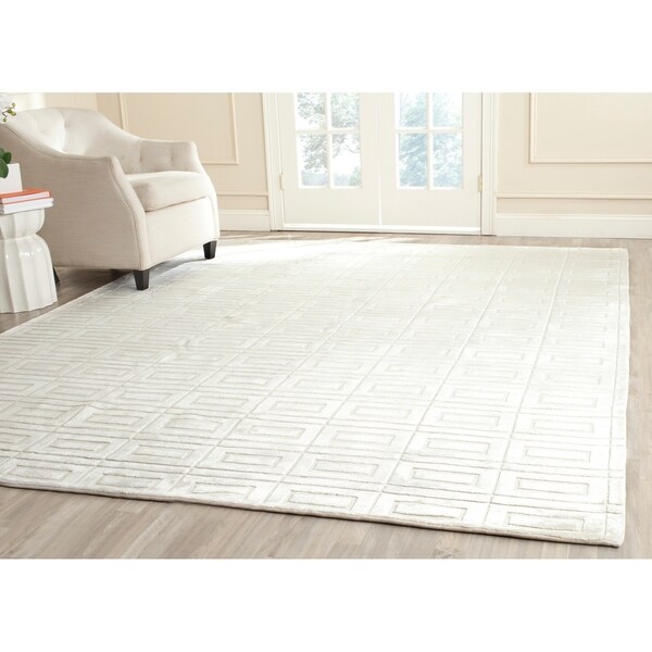 Safavieh Handmade Mirage Mid-Century Modern Silver Viscose Rug - 8' x 10'