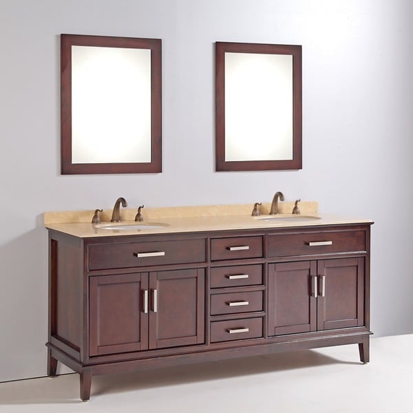 Shop Marble Top 72inch Double Sink Bathroom Vanity with