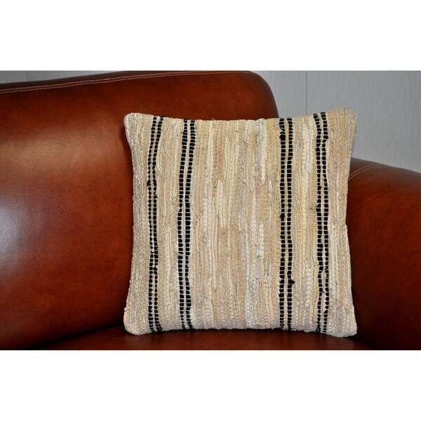 Shop Tan Leather Matador 18 Inch Decorative Pillow On Sale