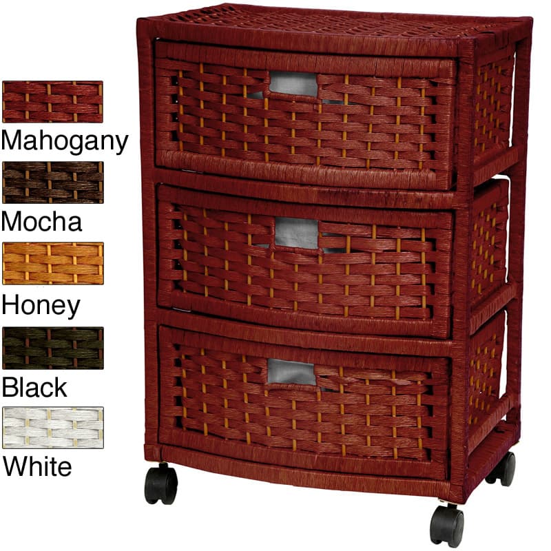 Three Drawer Natural Fiber Storage Chest (China)