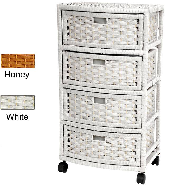 Natural Fiber Four-Drawer Storage Chest (China)
