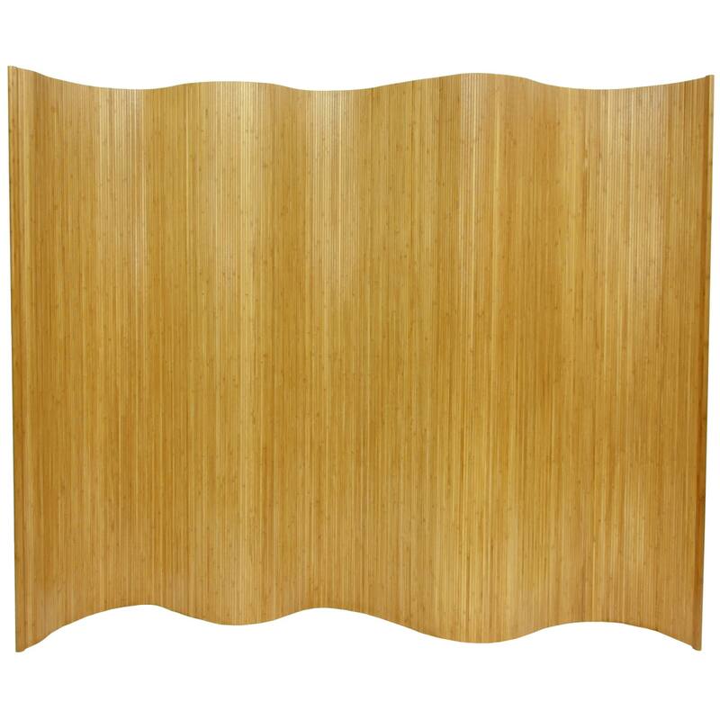Handmade Bamboo Wave 6-foot Screen (China) - Honey