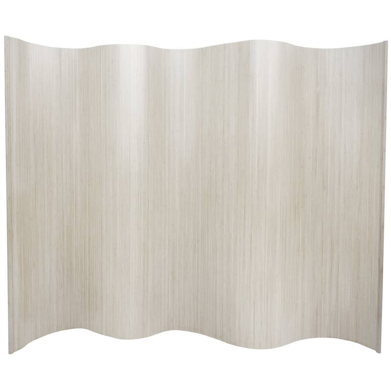 Handmade Bamboo Wave 6-foot Screen (China) - White