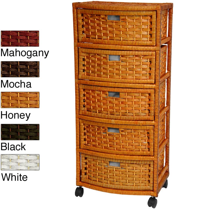 Natural Fiber Five-Drawer Storage Chest (China)