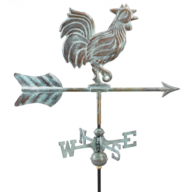 Rooster Garden Weathervane with Garden Pole by Good Directions