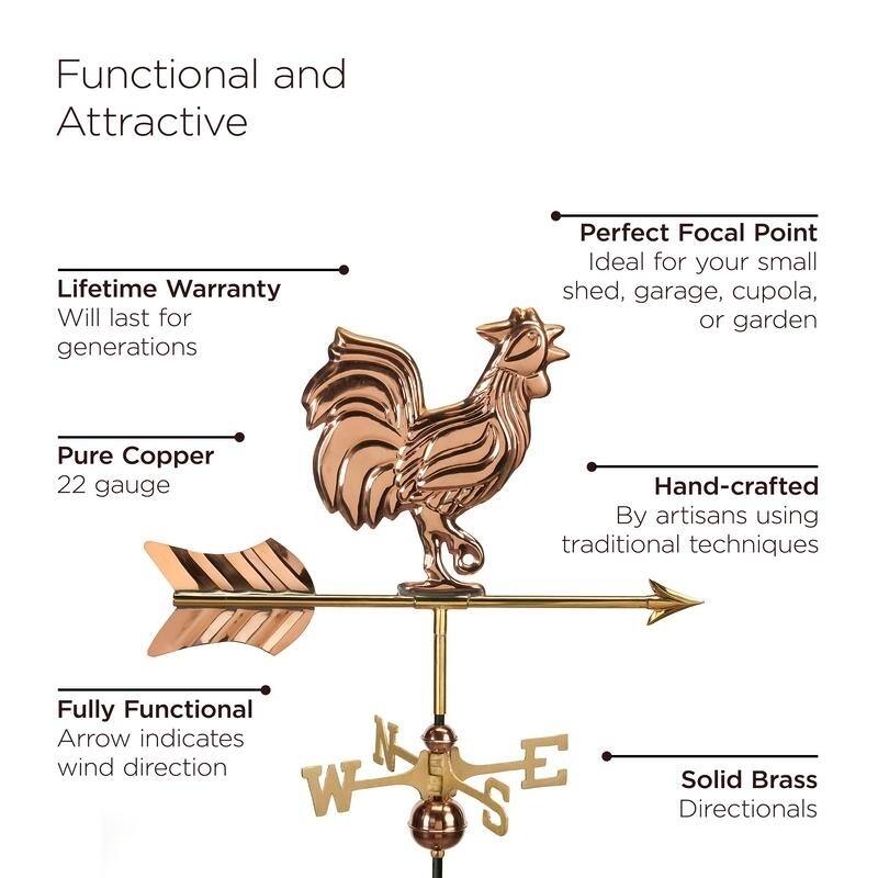 Rooster Garden Weathervane with Garden Pole by Good Directions - 802PG