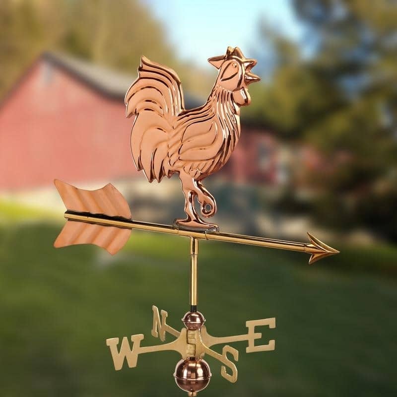 Rooster Garden Weathervane with Garden Pole by Good Directions