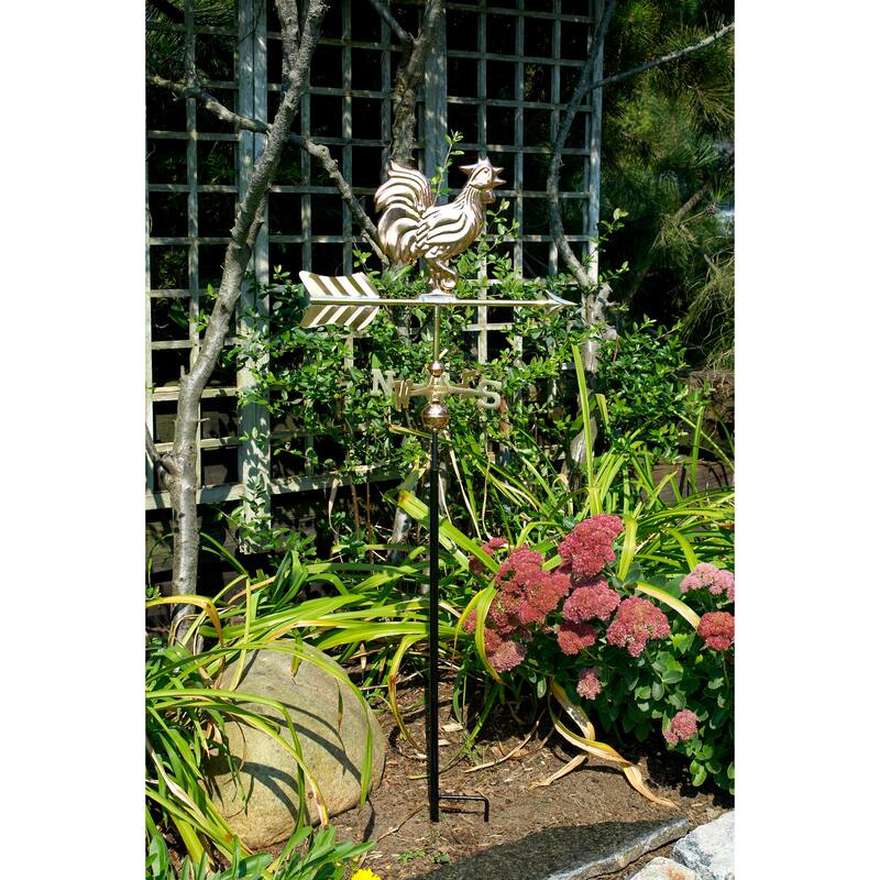 Rooster Garden Weathervane with Garden Pole by Good Directions