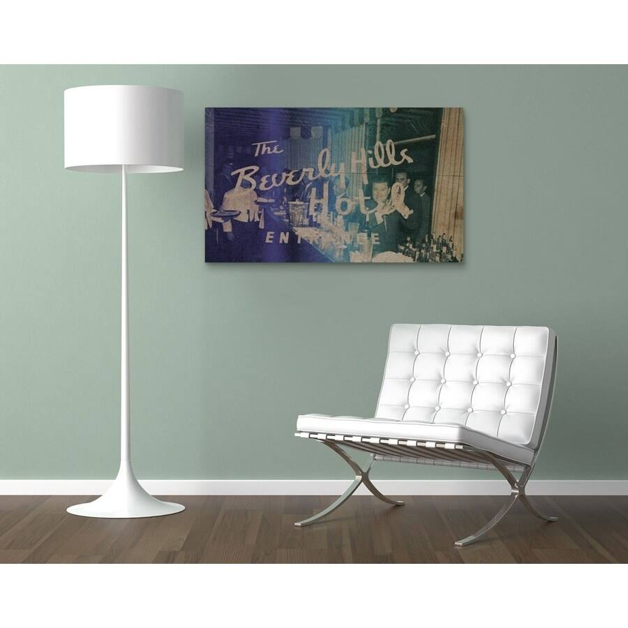 Oliver Gal 'Cocktails at Beverly' Drinks and Spirits Wall Art Canvas Print - Blue, White