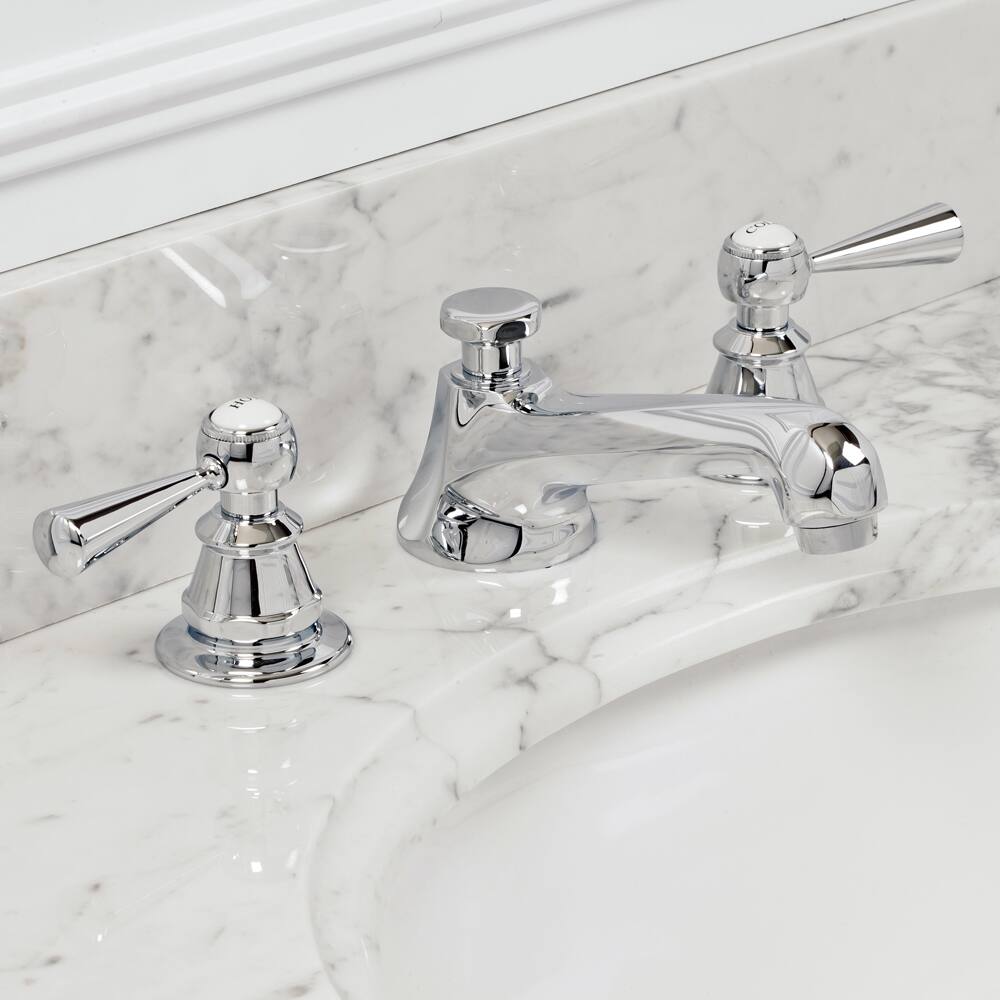 Water Creation American 20th Century Classic Widespread Lavatory Faucet With Pop-Up Drain in Chrome Finish
