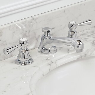 Water Creation American 20th Century Classic Widespread Lavatory Faucet With Pop-Up Drain in Chrome Finish