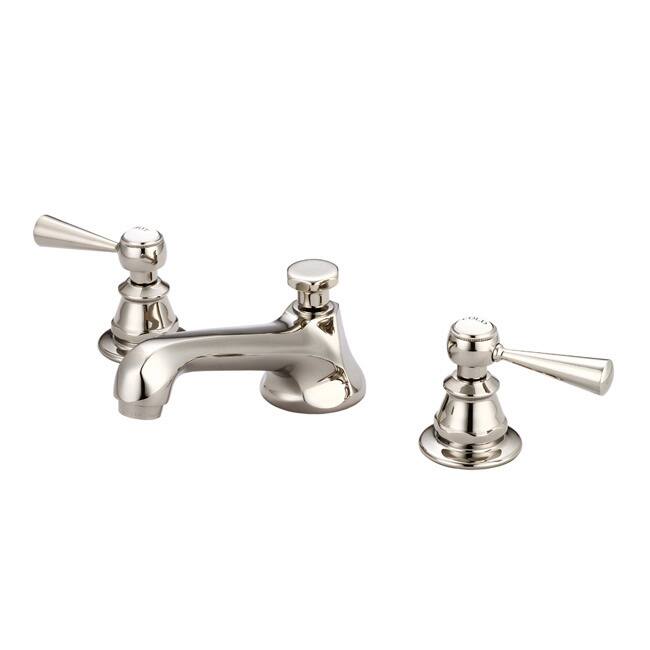 Water Creation American 20th Century Classic Widespread Lavatory Faucet With Pop-Up Drain in Polished Nickel PVD Finish