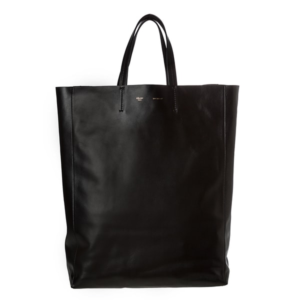 Celine Large Black Leather Tote Bag - Free Shipping Today - Overstock ...