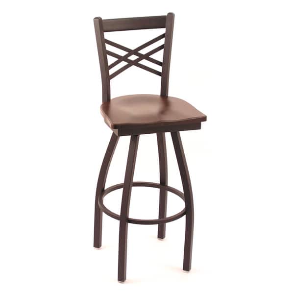Cambridge Dark Cherry Oak Extra Tall Swivel Barstool Overstock 7649960