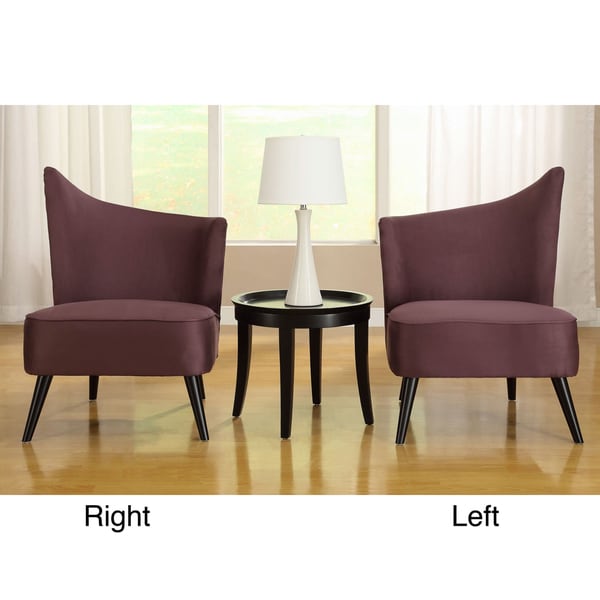 Flared Back Purple Microfiber Accent Chair - Free Shipping ...