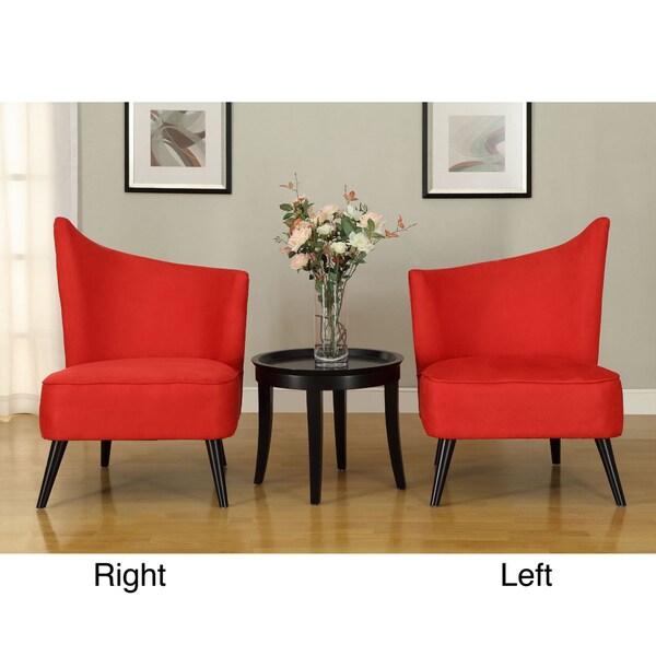 Shop Flared Back Red Microfiber Accent Chair - Free ...