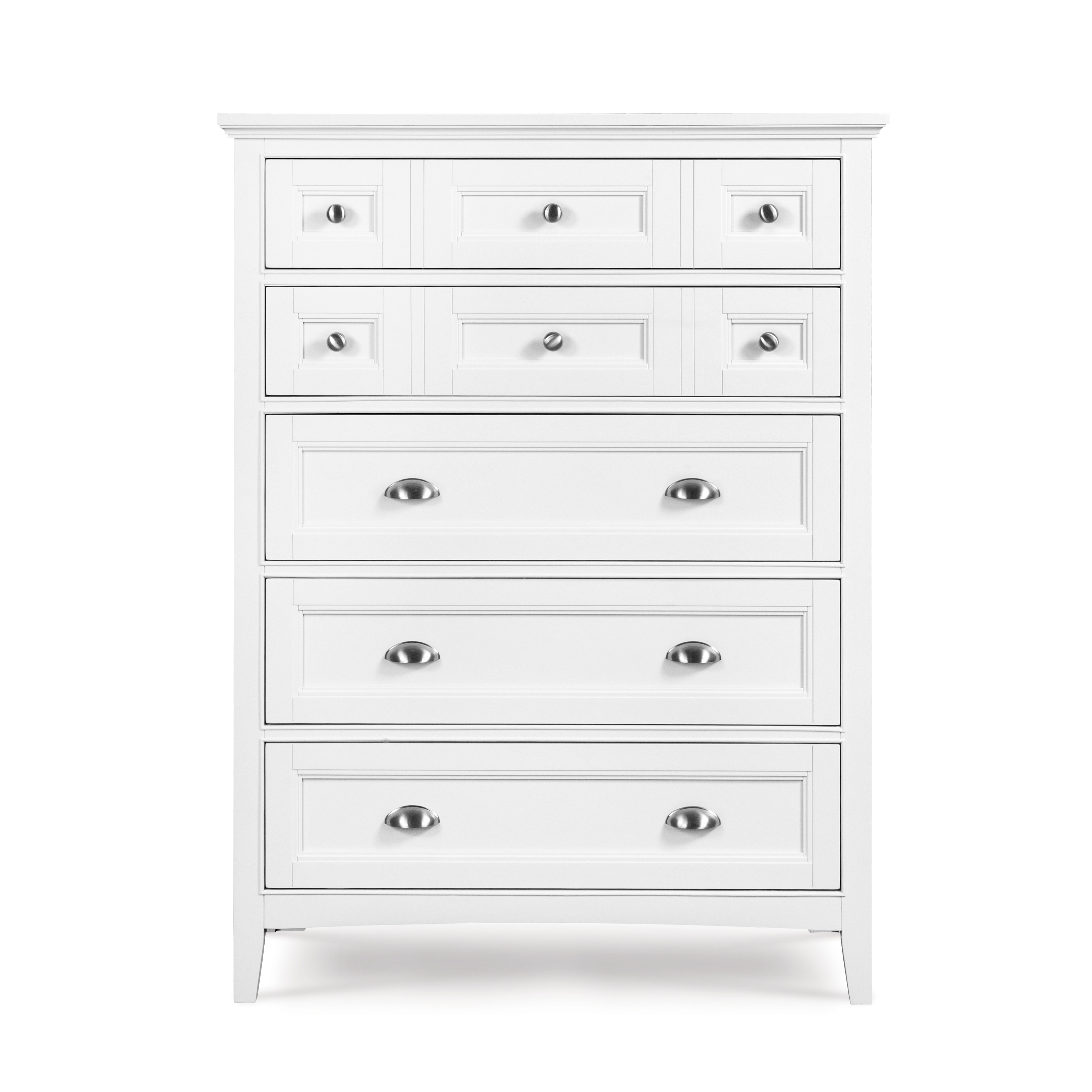 Shop Kenley Transitional Soft White Five Drawer Chest Free