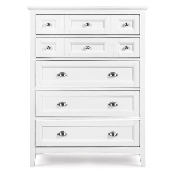 Shop Kenley Transitional Soft White Five Drawer Chest Free