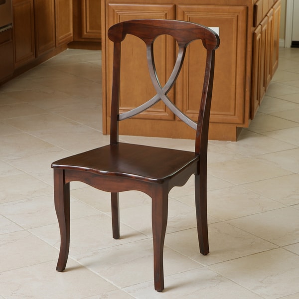 Flora Crossback Acacia Wood Dining Chair by Christopher Knight Home