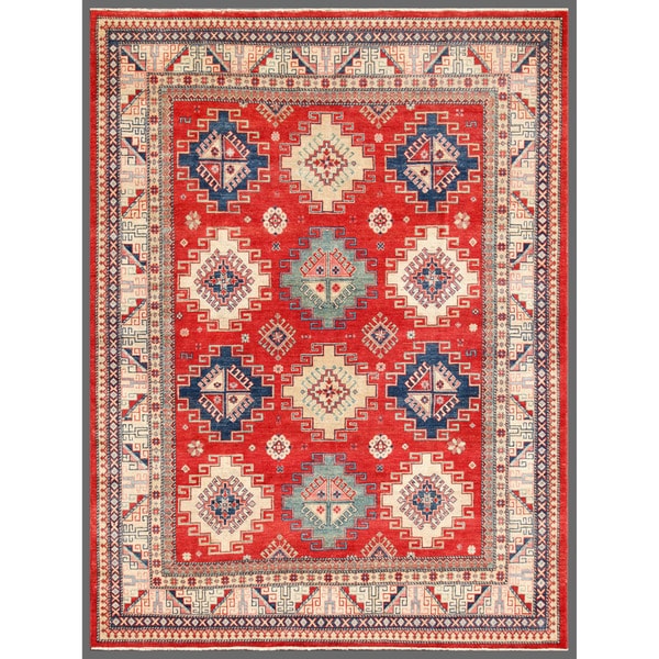 Handmade One-of-a-Kind Kazak Wool Rug (Afghanistan) - 7'11 x 10'1