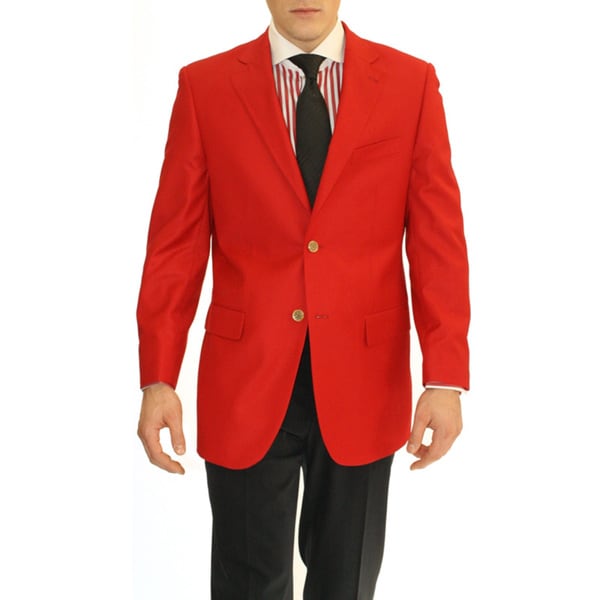 Ferecci Men's Red 2-button Blazer - 15065623 - Overstock.com Shopping ...