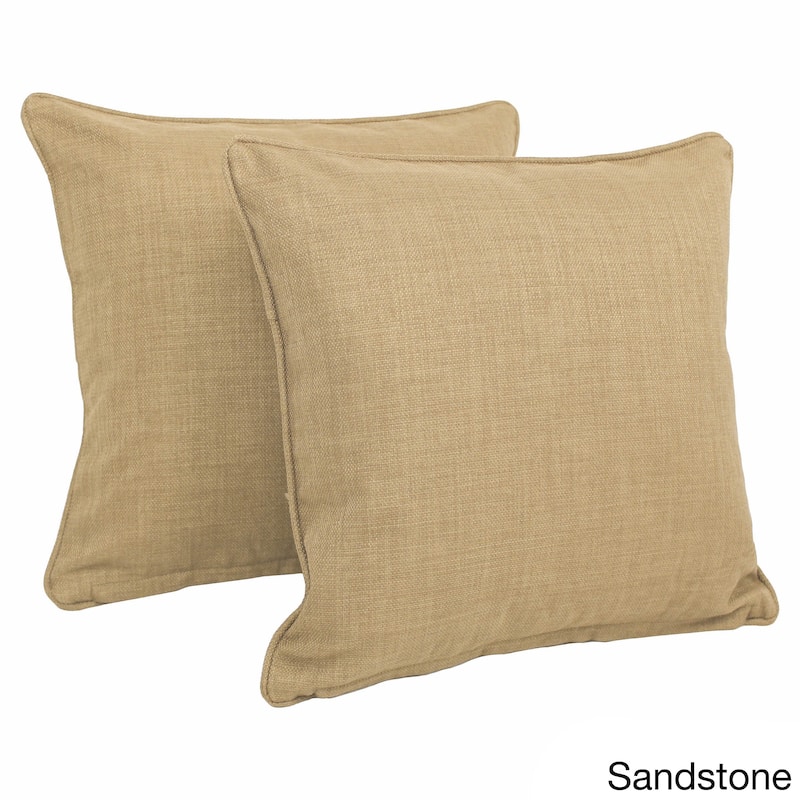 Blazing Needles 17-inch All-Weather Throw Pillow (Set of 2) - sandstone
