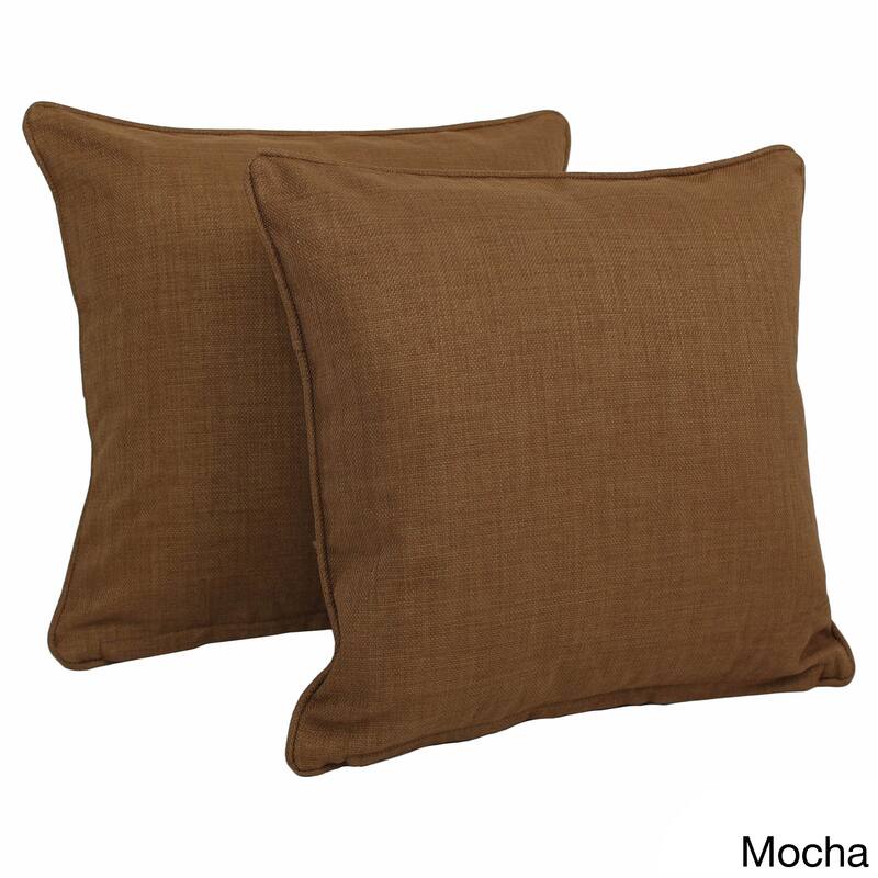 Blazing Needles 17-inch All-Weather Throw Pillow (Set of 2) - Mocha
