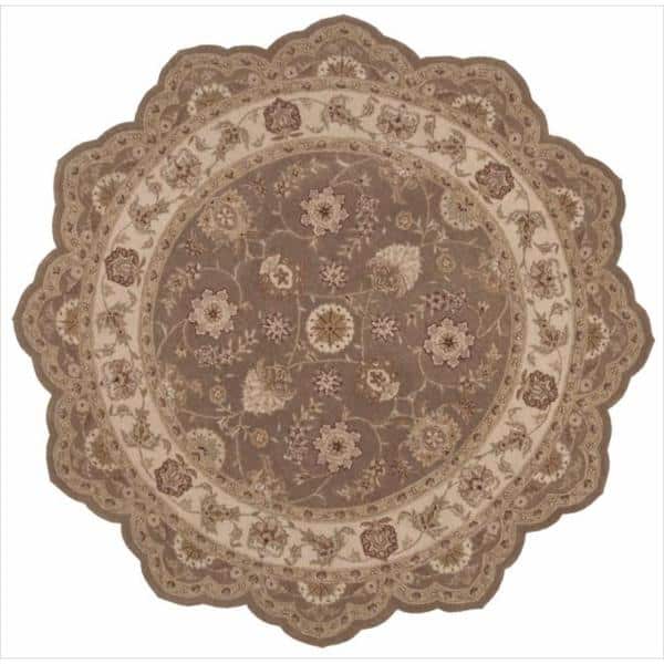 slide 2 of 14, Nourison Heritage Hall HE09 Hand-tufted Area Rug 6' Round - Tan/Multi - Round