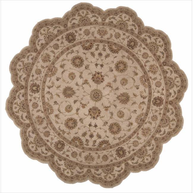 Nourison Heritage Hall Area Rug - Contains Latex - Oriental - 0.51 - 0.75 inch - Indoor/Handmade - Square - 8' Round/Square - Wool - Rust - Brown - 8' Round