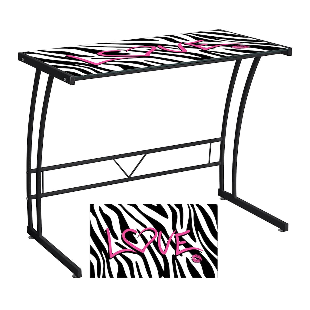 Zebra Love Printed Computer Desk