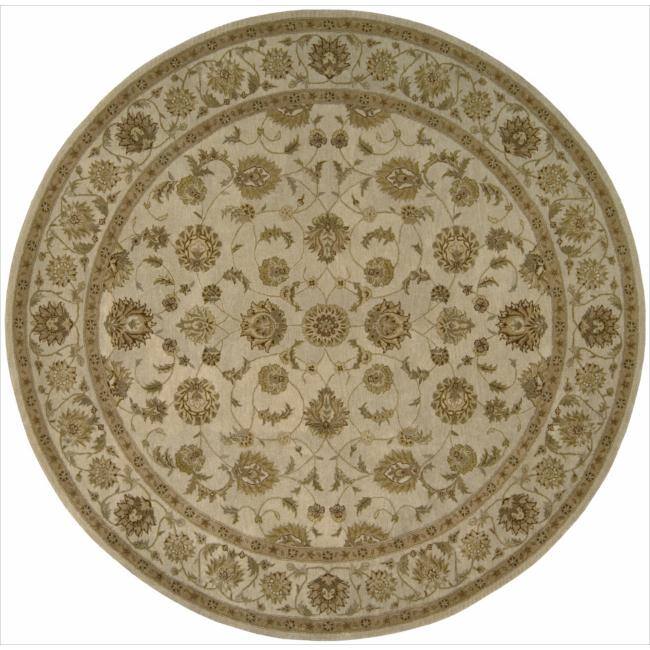 Nourison Heritage Hall Area Rug - Latex Free - Oriental - 0.51 - 0.75 inch - Indoor/Handmade - Round - Wool - N/A - Ivory - 9' Round