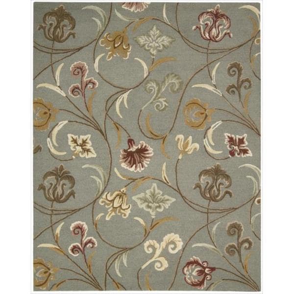 Hand tufted In Bloom Smoke Wool Rug (7'6 x 9'6) Nourison 7x9   10x14 Rugs