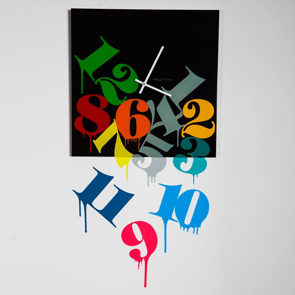 Maxwell Dickson 'Melting Numbers' Wall Clock