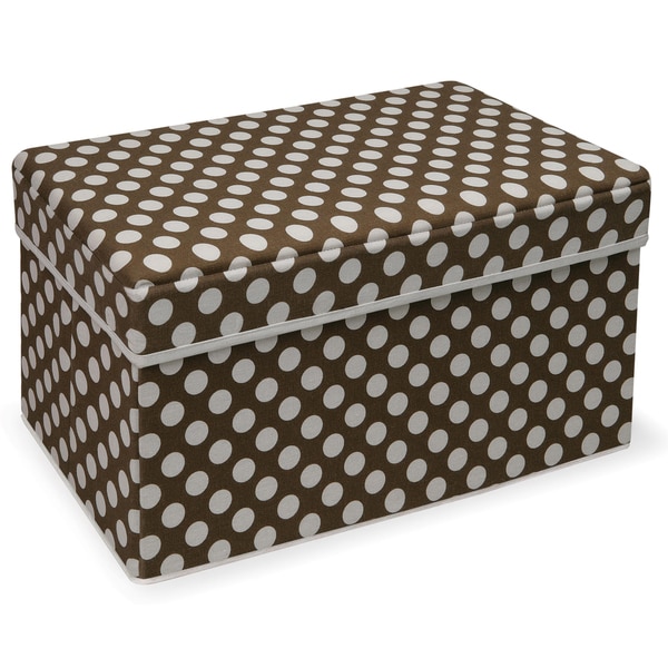 Badger Basket Double Folding Brown Polka Dot Storage Seat Badger Basket Storage & Organization